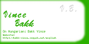 vince bakk business card